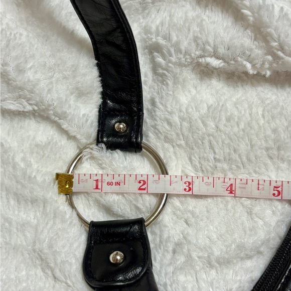 Y2K Chic Black Faux Leather Shoulder Bag with Stud Accents - Picture 8 of 14